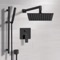 Matte Black Shower Set With 10